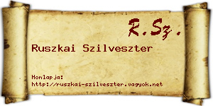 Ruszkai Szilveszter névjegykártya