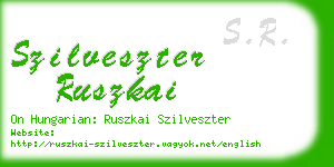 szilveszter ruszkai business card